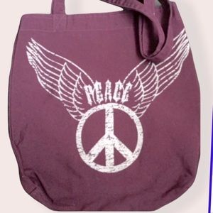 Vintage cotton tote bag wings Peace Tote bag cotton